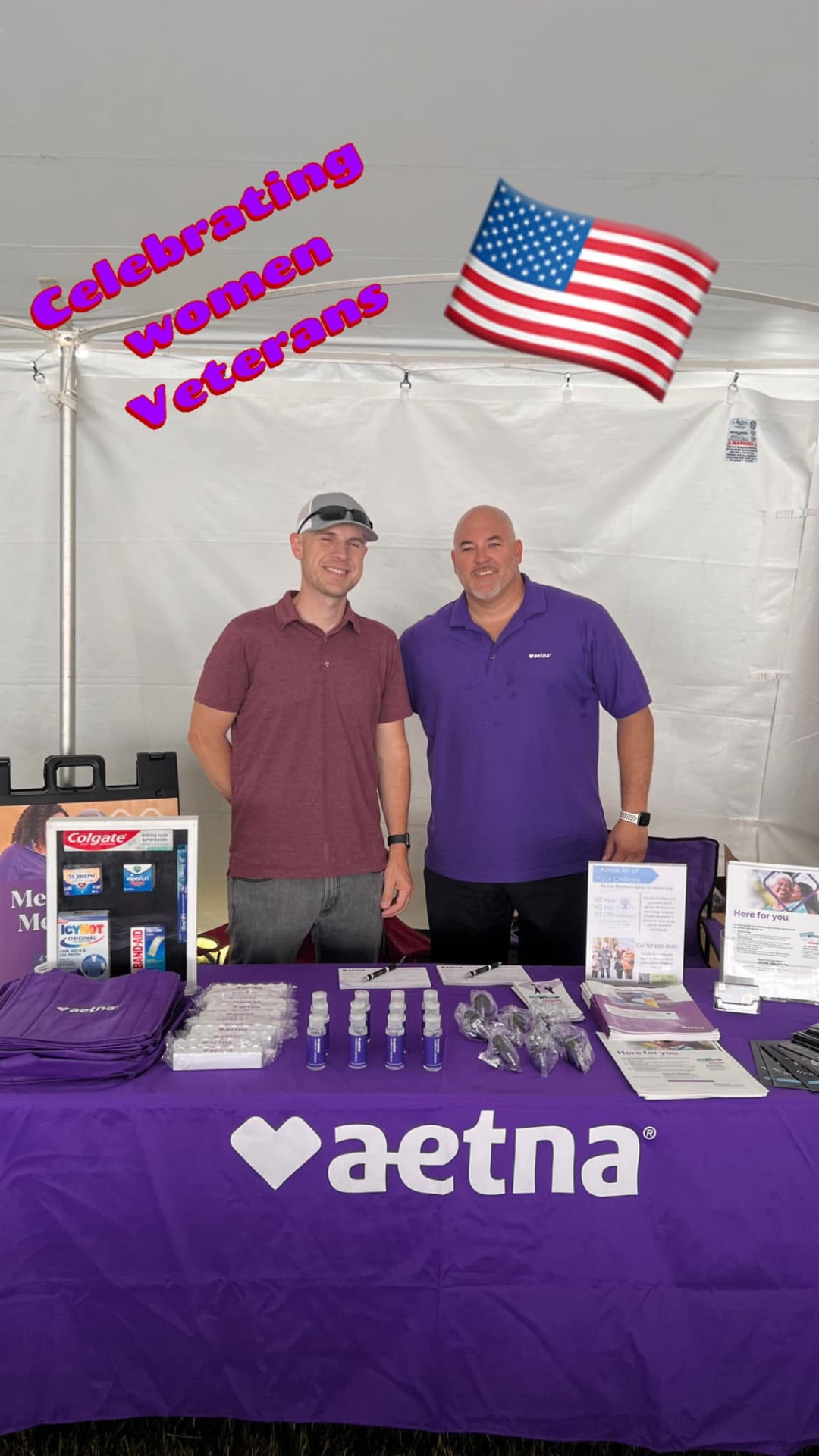 Nu Life agents at an Aetna booth celebrating women veterans